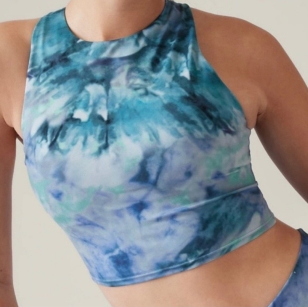 Athleta Conscious Crop Top A - C Solarize Chrome Blue S